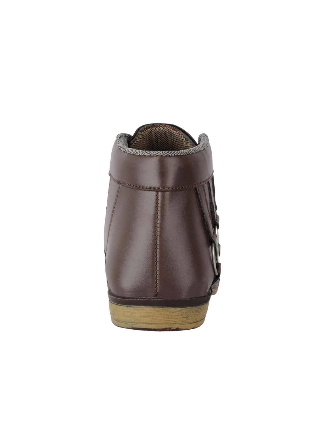 brown leatherette high ankle boots - 15902478 - Zoom Image - 3