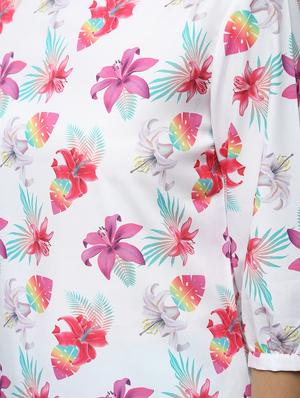 curved hem floral top - 15902816 - Standard Image - 6
