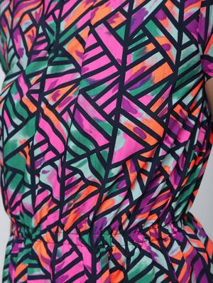 geometric print a-line dress - 15902838 - Standard Image - 6