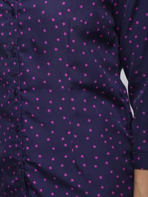 star print curved hem shirt - 15902842 - Standard Image - 6