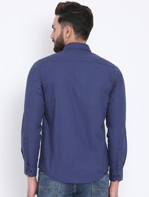 blue printed casual shirt - 15902936 - Standard Image - 3