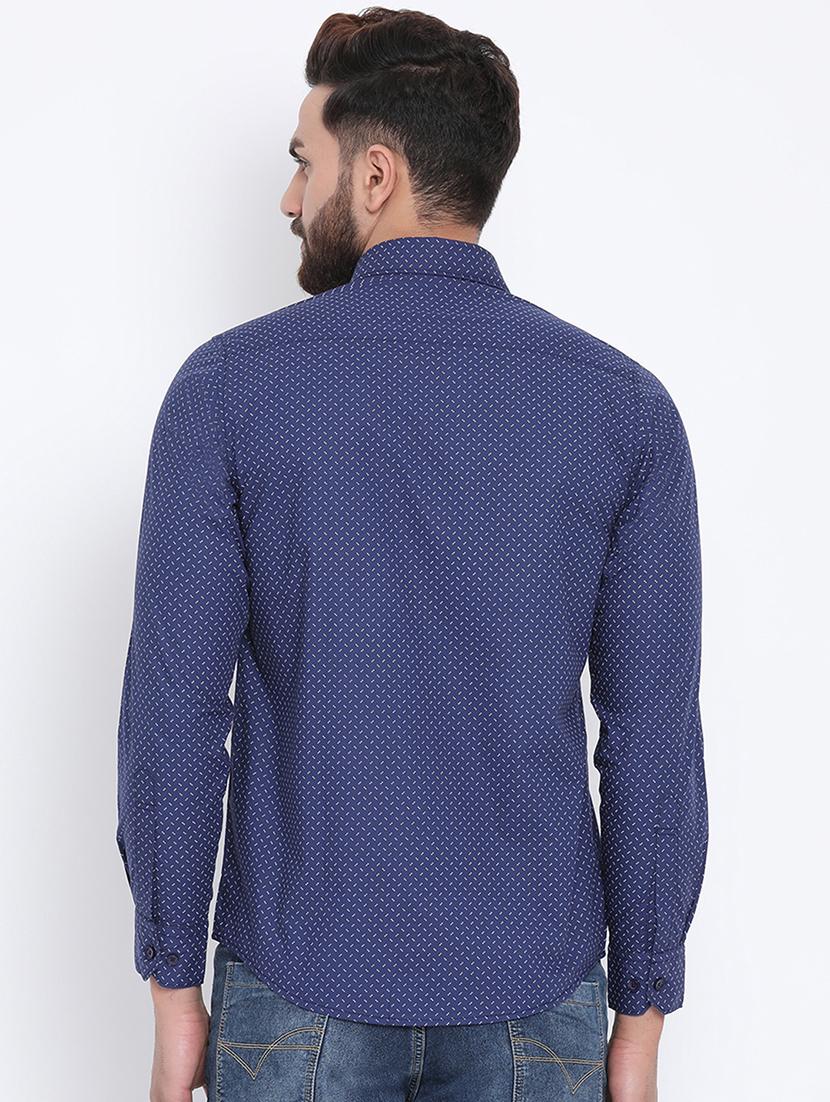 blue printed casual shirt - 15902936 - Zoom Image - 3