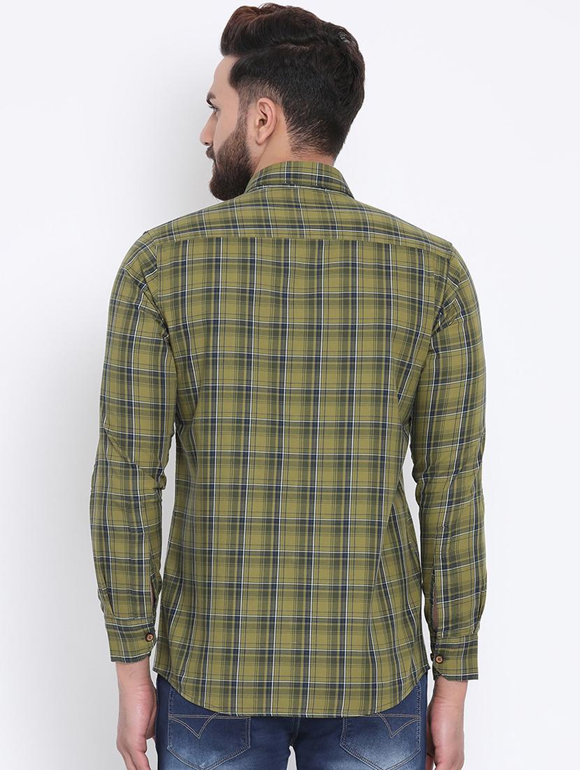 green checkered casual shirt - 15902940 - Zoom Image - 3