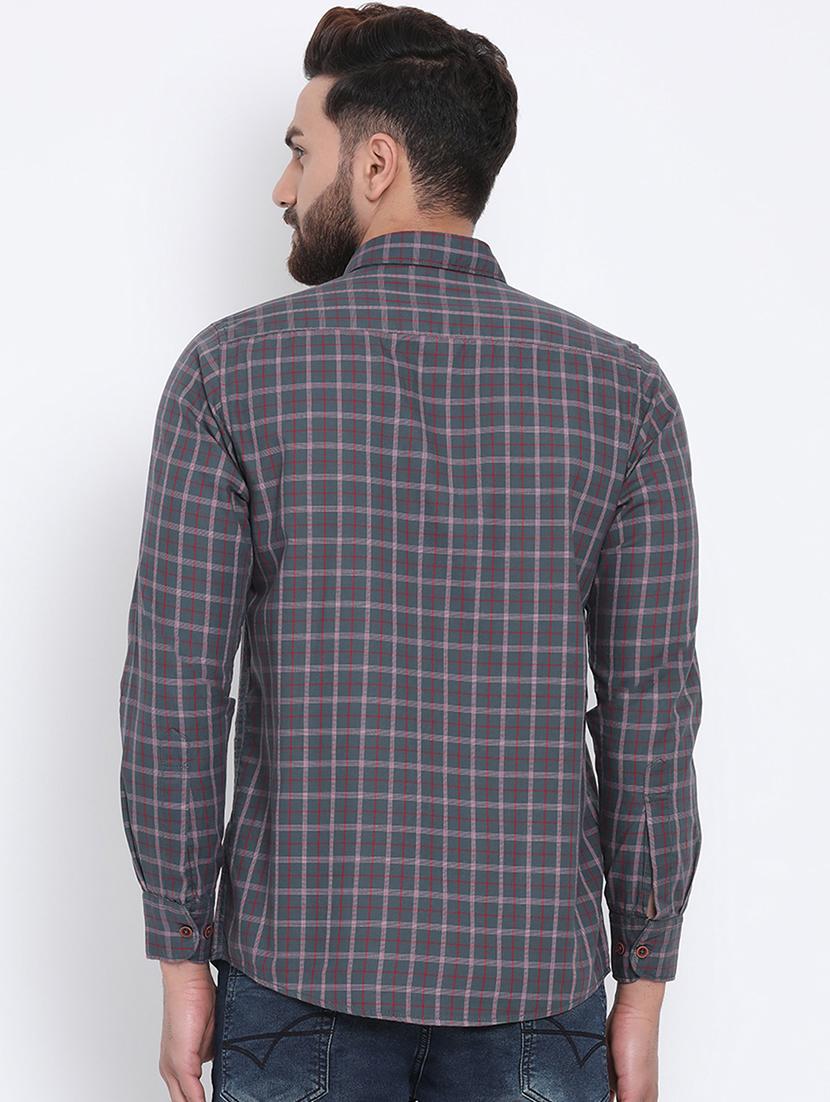 grey checkered casual shirt - 15902952 - Zoom Image - 3