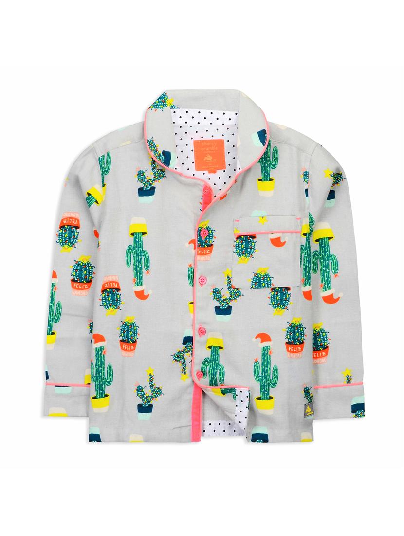 contrast piping pocket patch pyjama set - 15903092 - Zoom Image - 3
