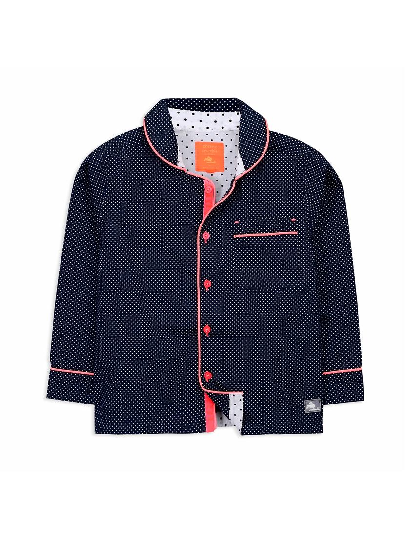 contrast piping pocket patch pyjama set - 15903096 - Zoom Image - 3