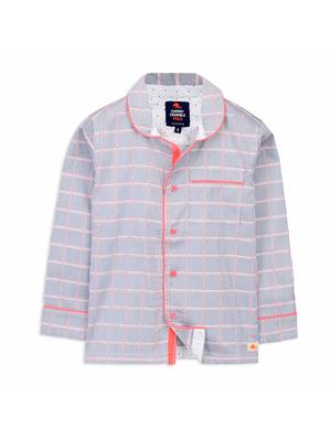 contrast piping checkered pyjama set - 15903098 - Standard Image - 3