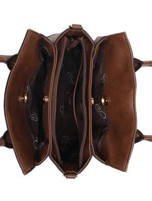 brown leatherette (pu) regular satchel - 15903902 - Standard Image - 3