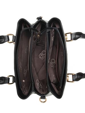black leatherette (pu) regular satchel - 15903910 - Standard Image - 3