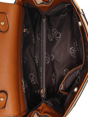 brown leatherette (pu) regular satchel - 15903939 - Standard Image - 3