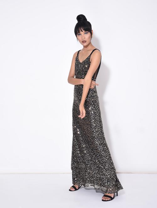 Sheer back sequin maxi dress - 15903986 - Standard Image - 1