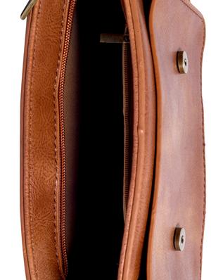 tan leatherette (pu) regular sling bag - 15905525 - Standard Image - 3