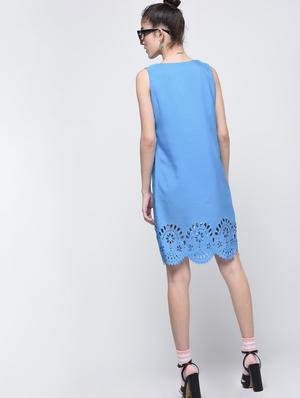 cut work scalloped shift dress - 15905874 - Standard Image - 3