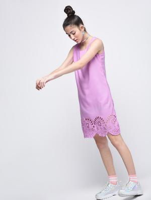 cut work scalloped shift dress - 15905876 - Standard Image - 3