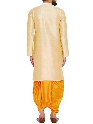 beige dupion dhoti kurta set - 15906569 - Standard Image - 3