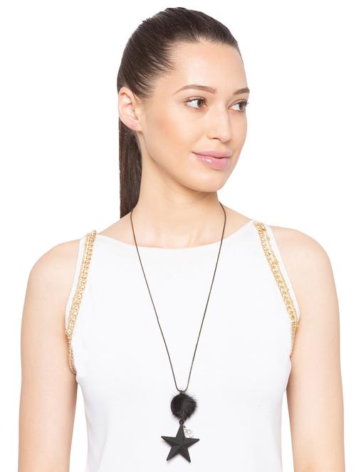 black metal long necklace - 15906838 - Standard Image - 1