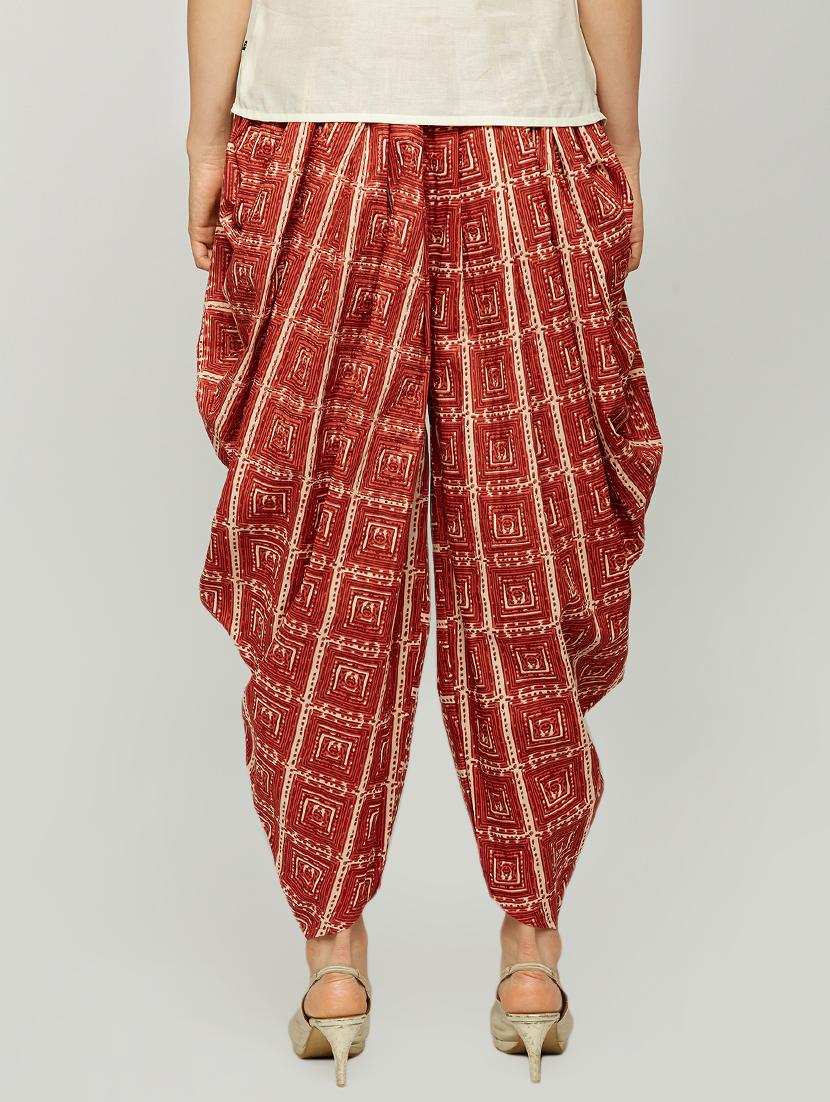 Printed rust red salwar - 15906859 - Zoom Image - 3