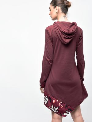 asymmetric hooded dress - 15907076 - Standard Image - 3