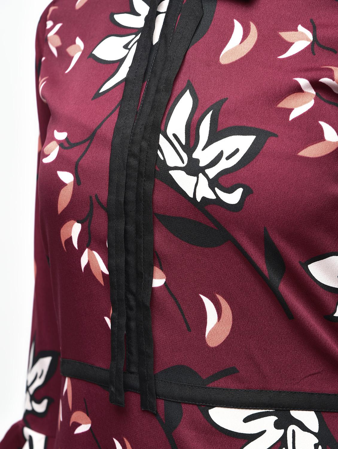 tie-up neck floral a-line dress - 15907080 - Zoom Image - 6