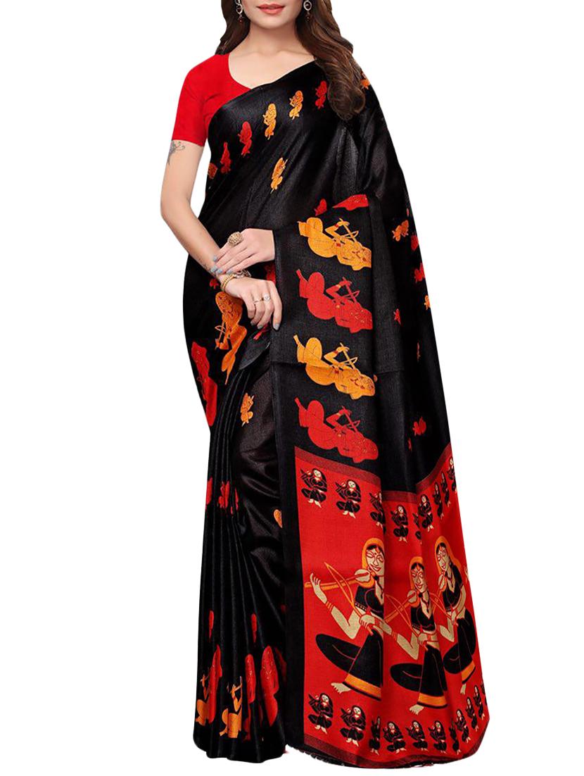multicolor printed saree combo (set of 2) with blouse - 15907636 - Zoom Image - 6