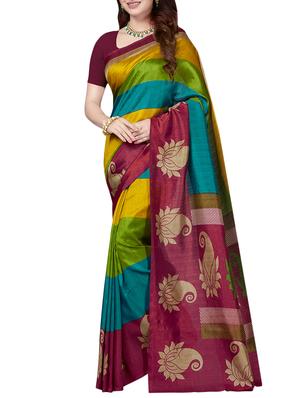 multicolor printed saree combo (set of 2) with blouse - 15907648 - Standard Image - 6