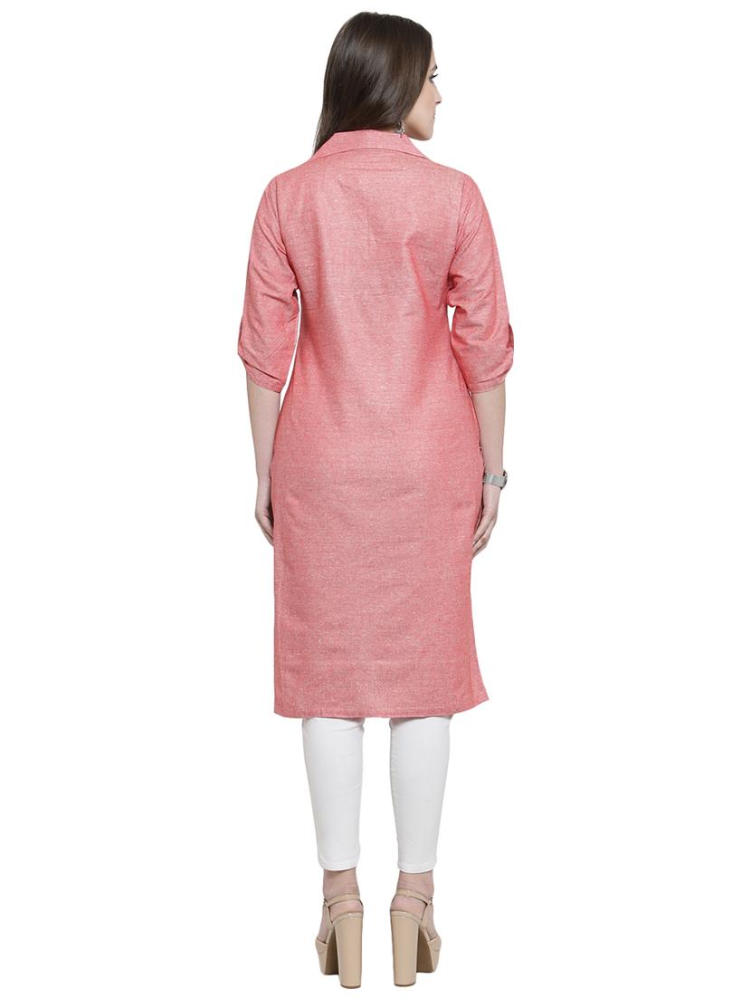 Shirt collar Straight kurta - 15907852 - Zoom Image - 3