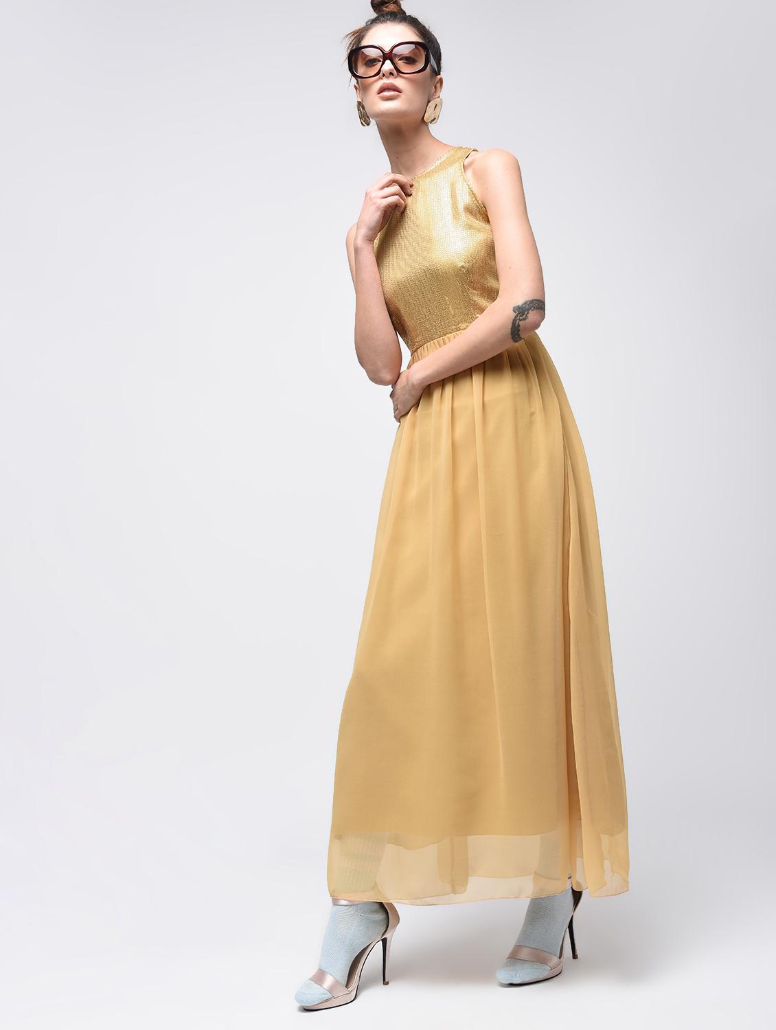 gathered waist sequined maxi dress - 15908195 - Zoom Image - 3