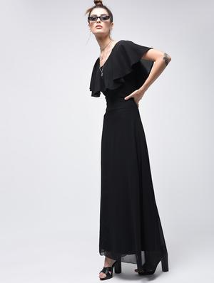 ruffled overlay maxi dress - 15908201 - Standard Image - 3