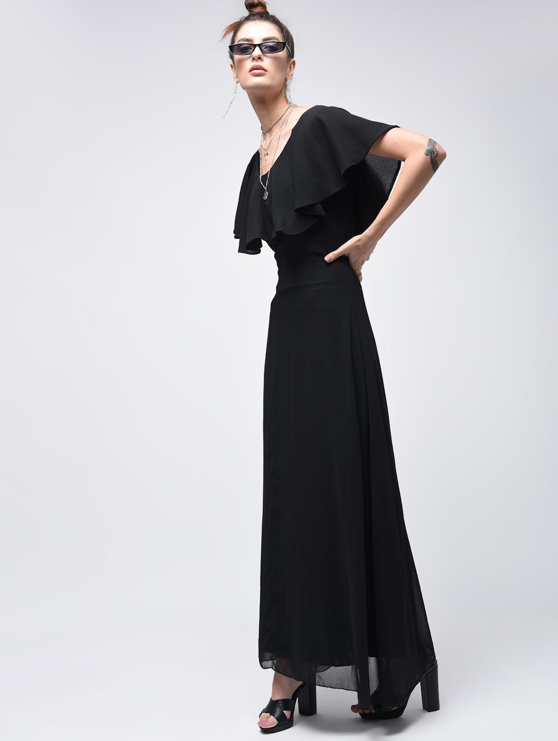 ruffled overlay maxi dress - 15908201 - Zoom Image - 3