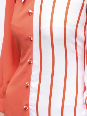 color block striped button detail dress - 15908214 - Standard Image - 6