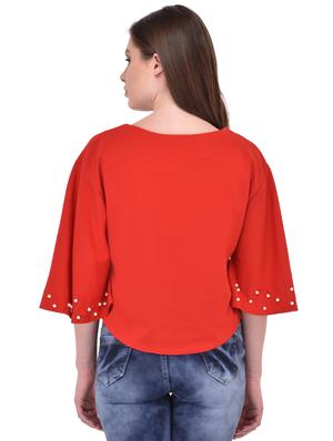 bell sleeved faux pearl top - 15908428 - Standard Image - 3