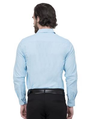 light blue solid formal shirt - 15908483 - Standard Image - 3
