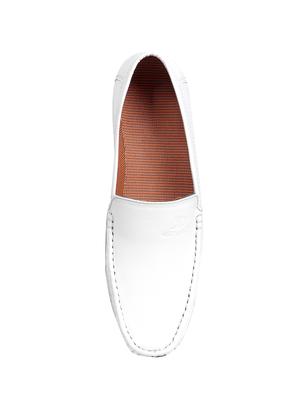 white leatherette slip on loafers - 15908595 - Standard Image - 3