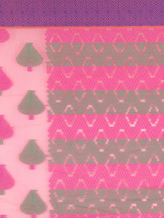 self design banarasi saree with blouse - 15909290 - Zoom Image - 3