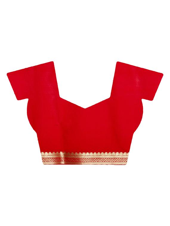 self design banarasi saree with blouse - 15909385 - Zoom Image - 3