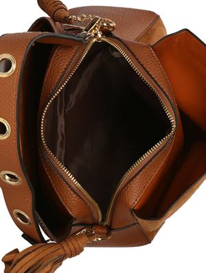 brown leatherette (pu) handbag - 15910018 - Standard Image - 3