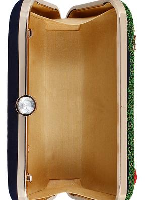 green metal ethnic clutch - 15912354 - Standard Image - 3