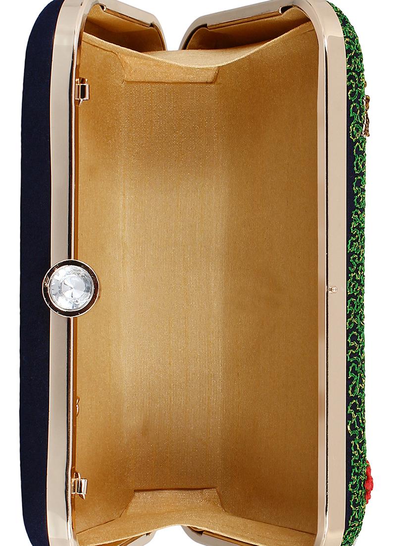green metal ethnic clutch - 15912354 - Zoom Image - 3