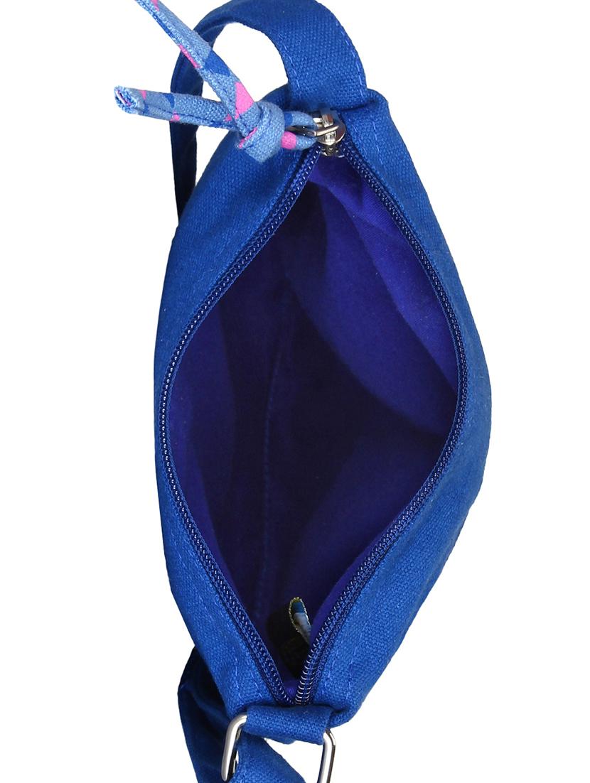 blue canvas printed sling bag - 15912377 - Zoom Image - 3