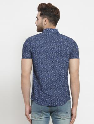 blue printed casual shirt - 15912398 - Standard Image - 3