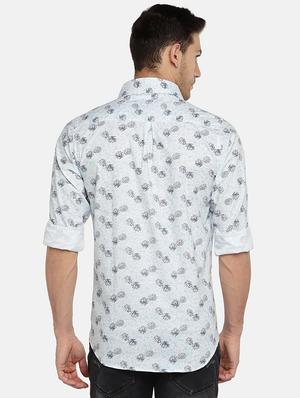 blue floral printed casual shirt - 15912975 - Standard Image - 3