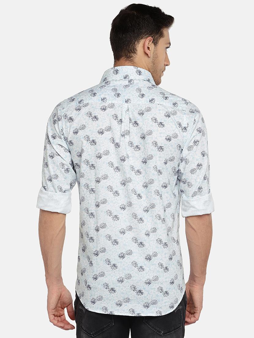 blue floral printed casual shirt - 15912975 - Zoom Image - 3