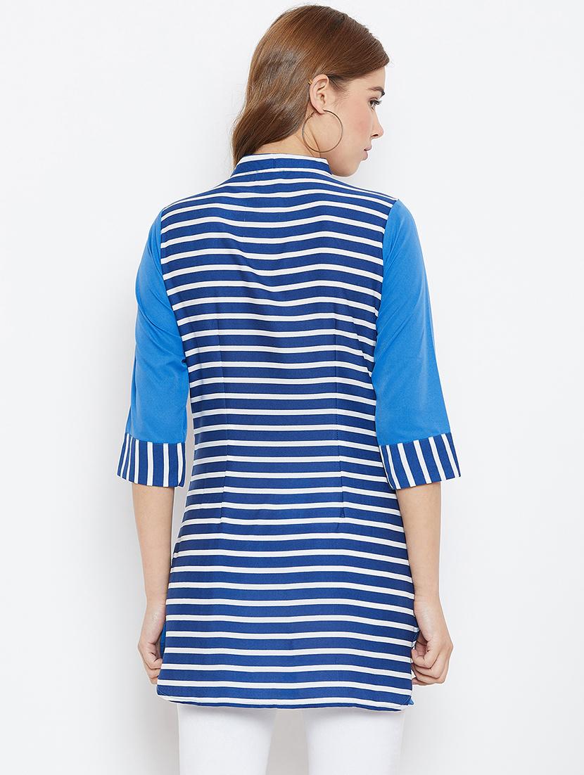 blue polyester regular tunic - 15913507 - Zoom Image - 3