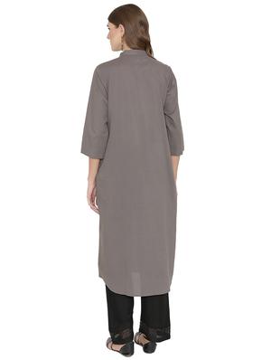 solid a-line kurta - 15914040 - Standard Image - 3