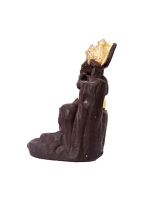 golden peacock yellow back flow smoke incense burner lord ganesha emblem auspicious and success red polyresin incense holder - 15914535 - Standard Image - 6