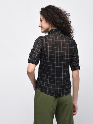 roll up sleeved grid pattern shirt - 15915478 - Standard Image - 3