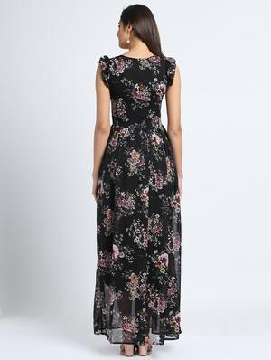 floral frilled sleeved maxi dress - 15915826 - Standard Image - 3