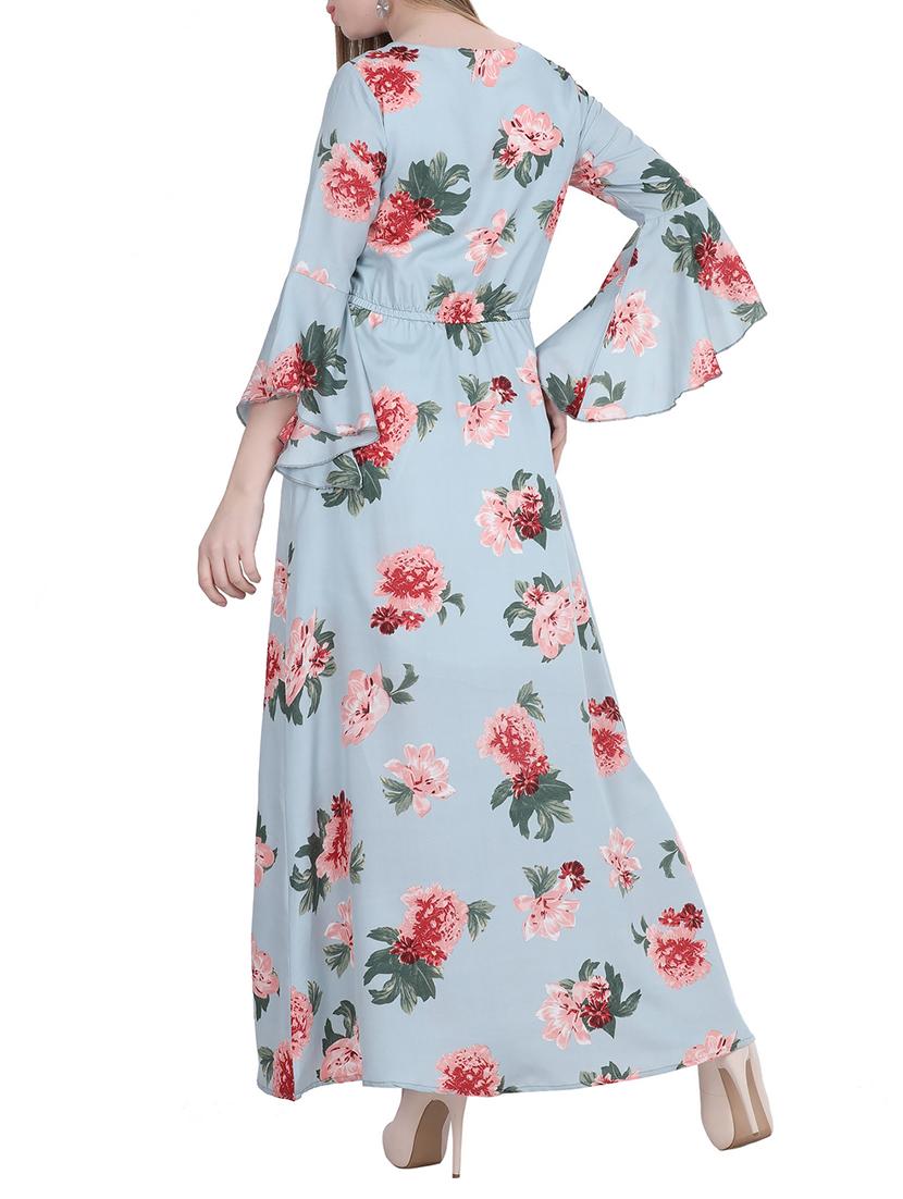floral bell sleeved maxi dress - 15915988 - Zoom Image - 3