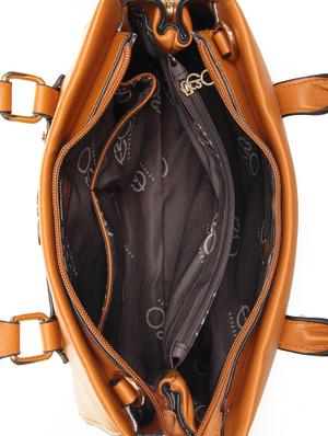 brown leatherette (pu) regular satchel - 15916092 - Standard Image - 3