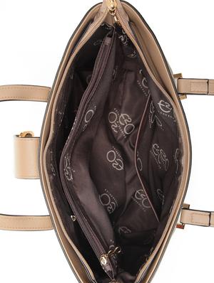 brown leatherette (pu) regular tote - 15916102 - Standard Image - 3